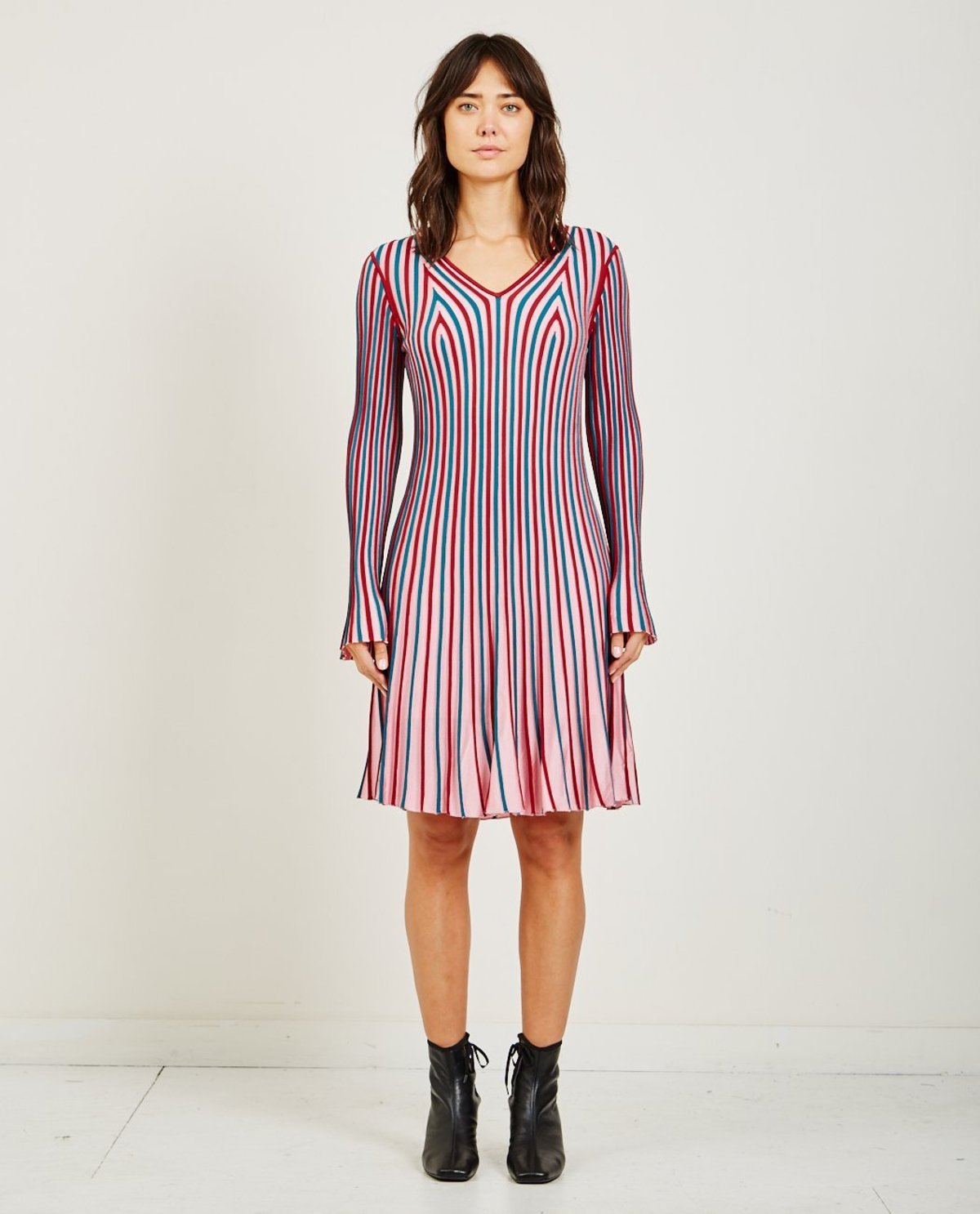 Kenzo RIB KNIT FLARE DRESS - MULTI | Garmentory