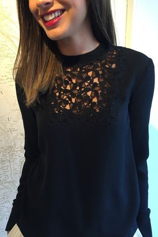'Bond' blouse with lace bib 'Bond' blouse with lace bib