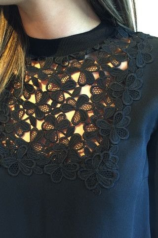 'Bond' blouse with lace bib 'Bond' blouse with lace bib