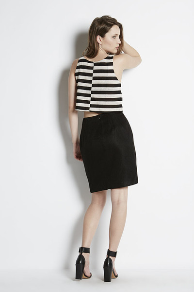 N/TICE Mesh Stripe Jersey Crop Top N/TICE Mesh Stripe Jersey Crop Top
