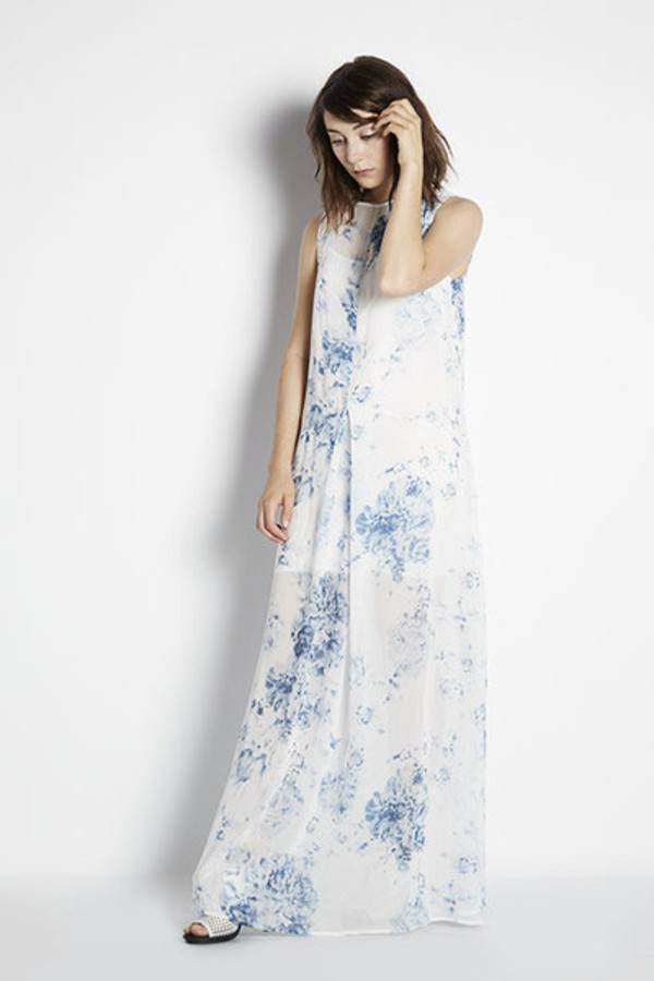 sachin and babi light blue dress Black Tailored Contrast Chiffon Midi Dress  self-portrait-US