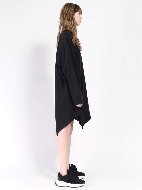 MM6 Maison Margiela Asymmetrical Sweatshirt Dress - Black | Garmentory