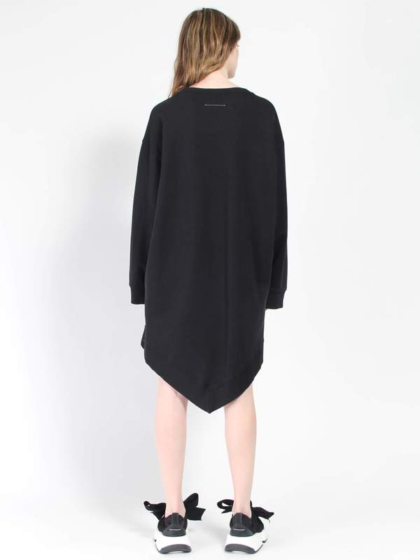 【関税&送料込】Mm6 Maison Margiela Sweatshirt Dress MM6 Maison Margiela Asymmetrical Sweatshirt Dress - Black