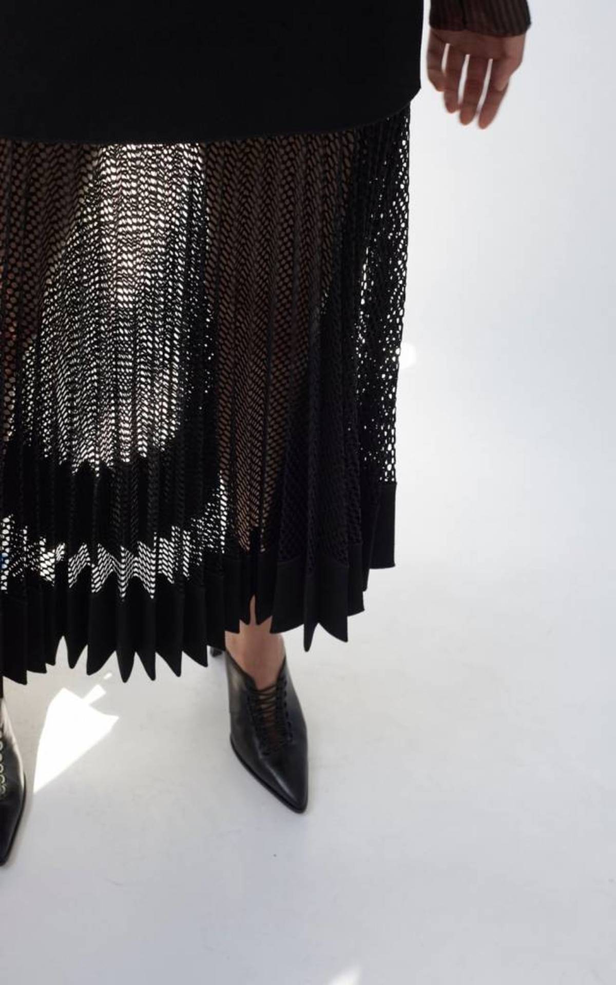 dion lee net pleat dress Dion Lee Net Pleat Strapless Dress - Black