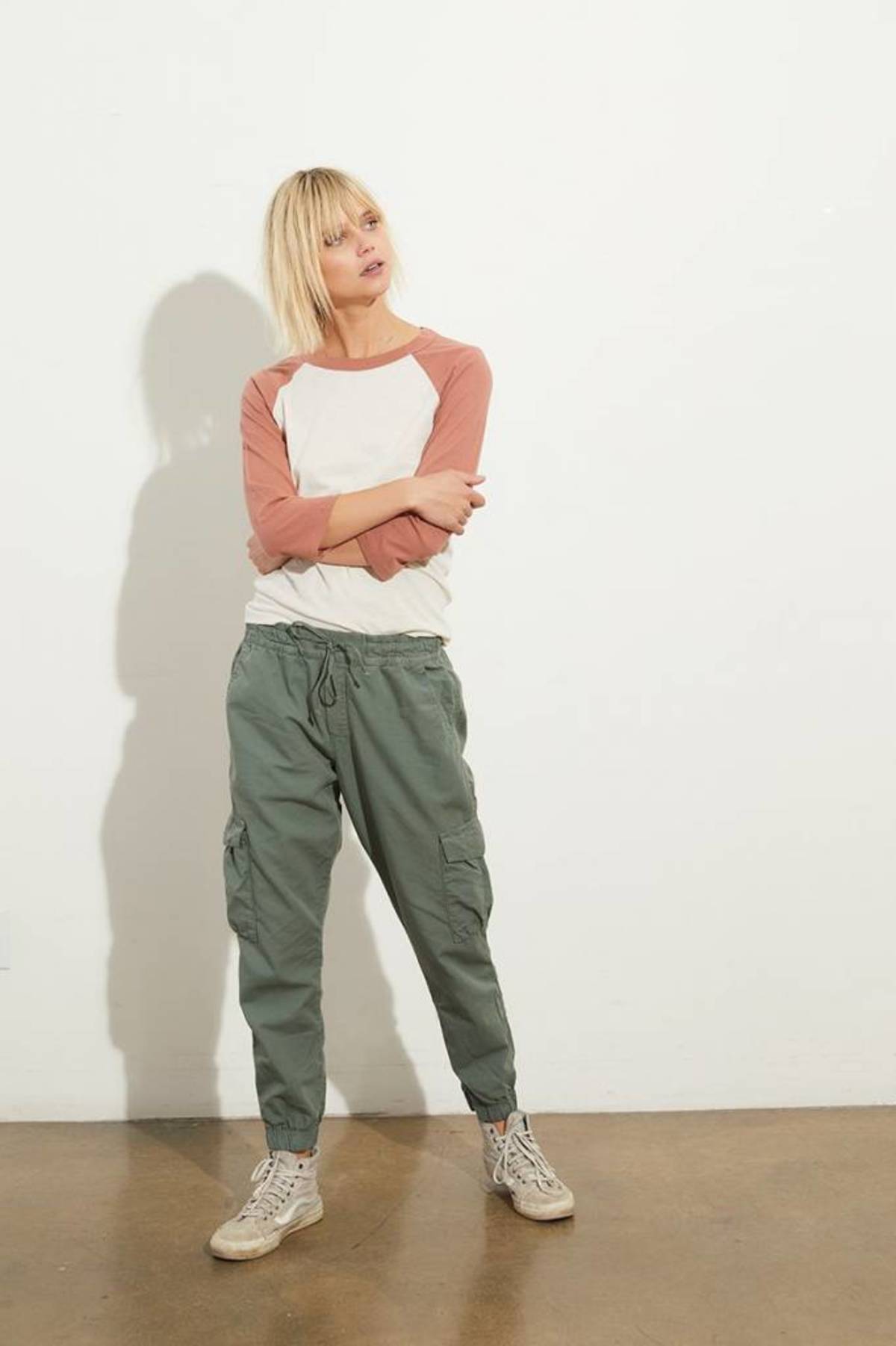 NSF Elodie Piece Dye LS Tee - White/Pumpkin - Image 2 of 4