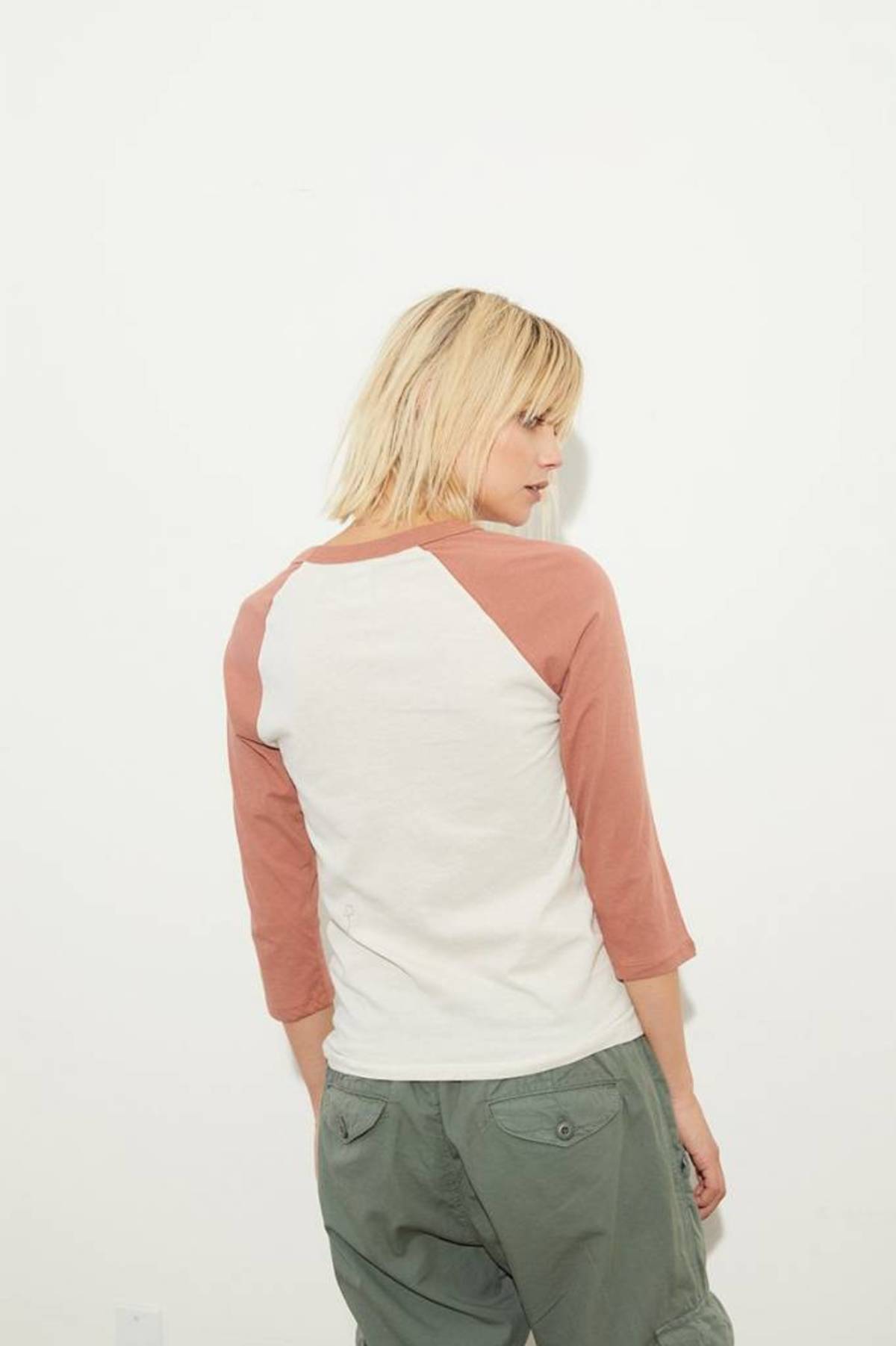 NSF Elodie Piece Dye LS Tee - White/Pumpkin - Image 4 of 4