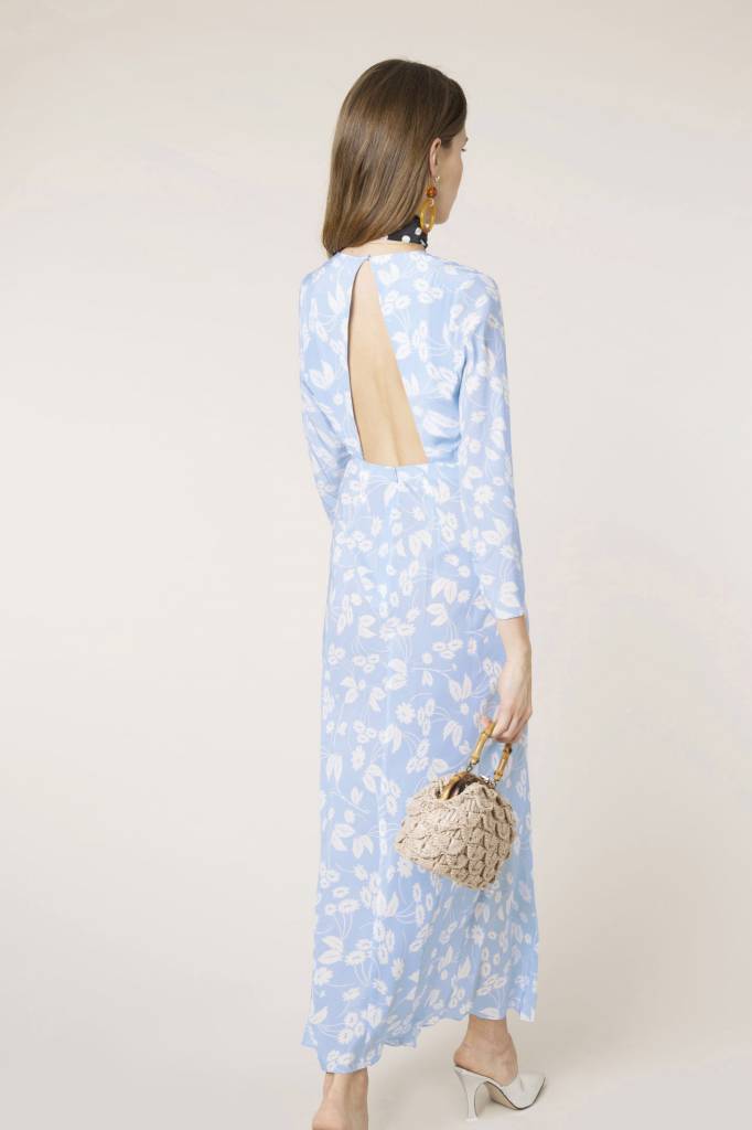 RIXO LONDON RIXO Rose Backless Dress - Daisy Blue