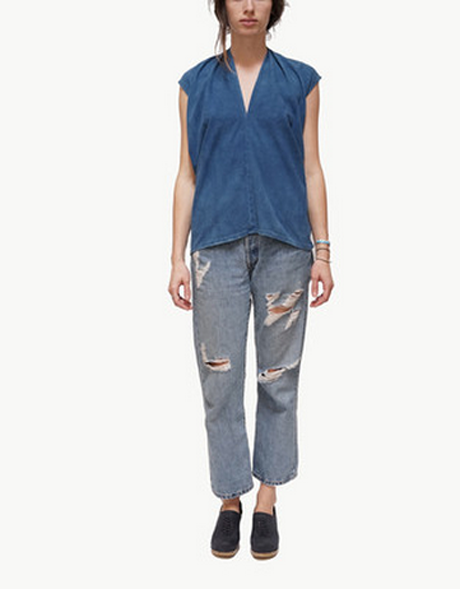 GRATITUDE COLLECTION Indigo Everyday Top, Silk GRATITUDE COLLECTION Indigo Everyday Top, Silk