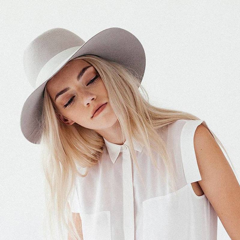 Janessa Leone Henningsen Fedora - Silver/Sand | Garmentory display picture 1
