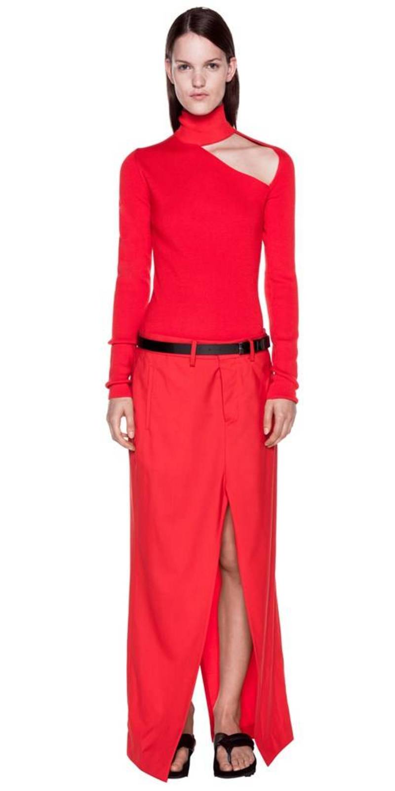 Dion Lee Spiral Sleeve Skivvy Sweater RED Garmentory