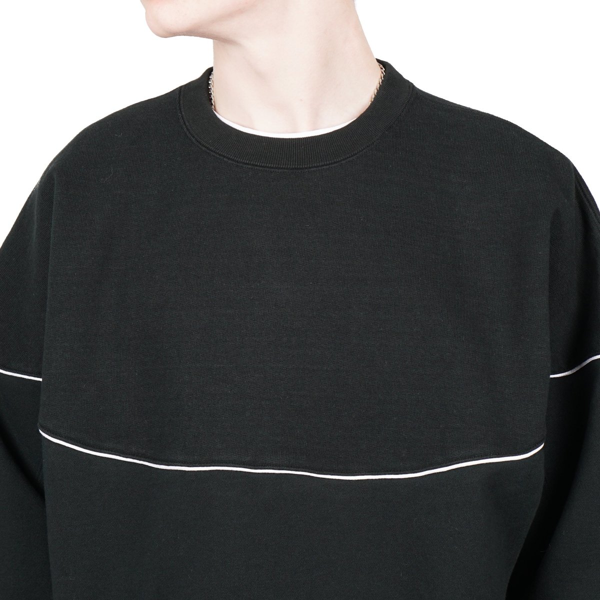 Cav Empt WHITE LINE CREWNECK - Black | Garmentory