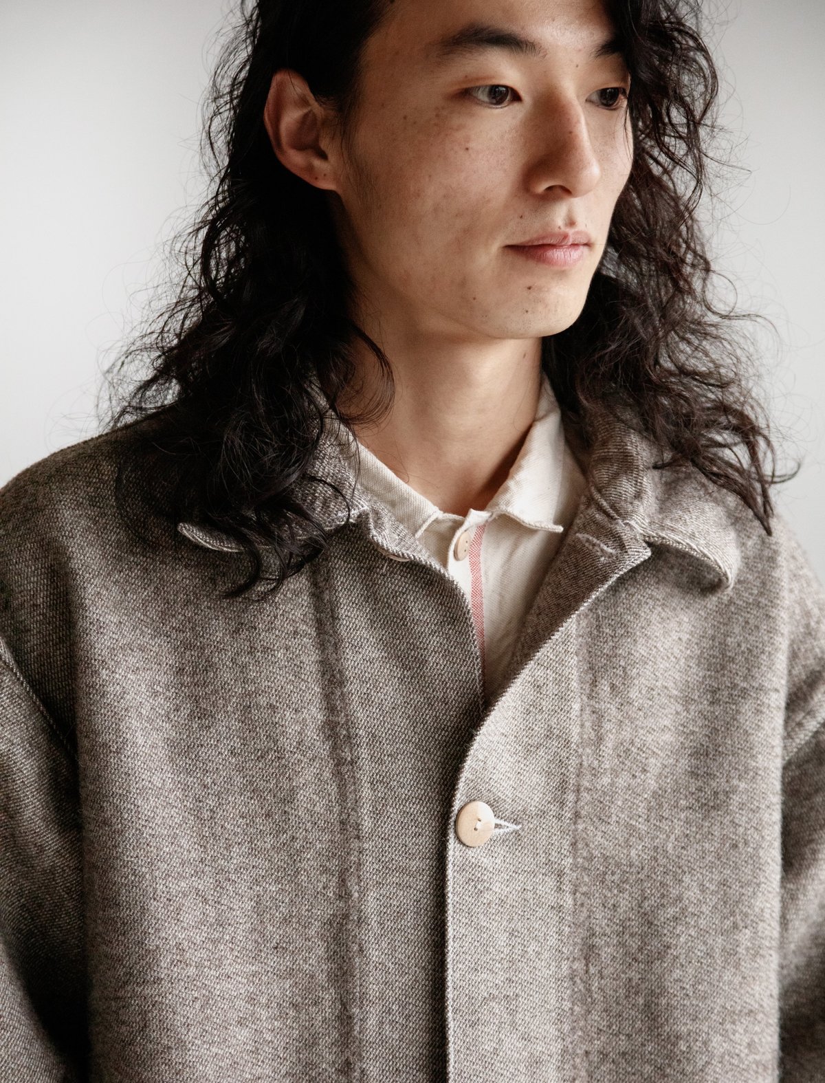 Tender Ryeland Wool Face Cotton Collared Shepherd's Coat | Garmentory