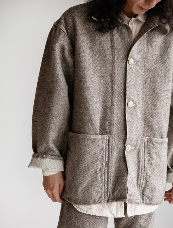 Tender Ryeland Wool Face Cotton Collared Shepherd's Coat | Garmentory
