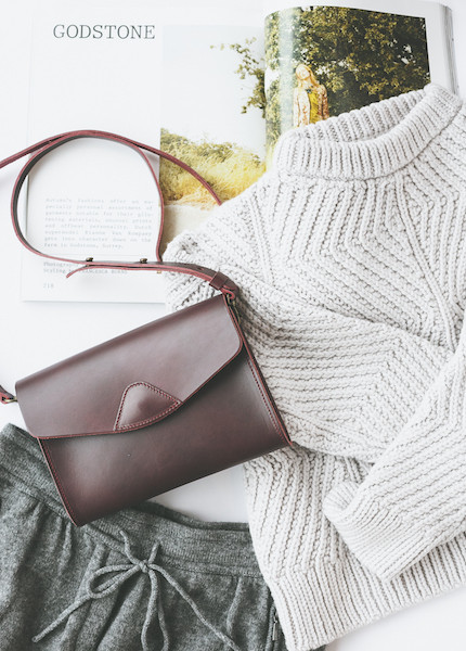 Micaela Greg Bevel Sweater in Pale Silver Micaela Greg Bevel Sweater in Pale Silver