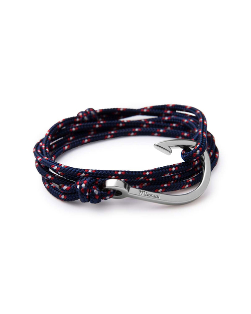 Miansai Silver Hook And Navy Rope Wrap Bracelet Miansai Silver Hook And Navy Rope Wrap Bracelet