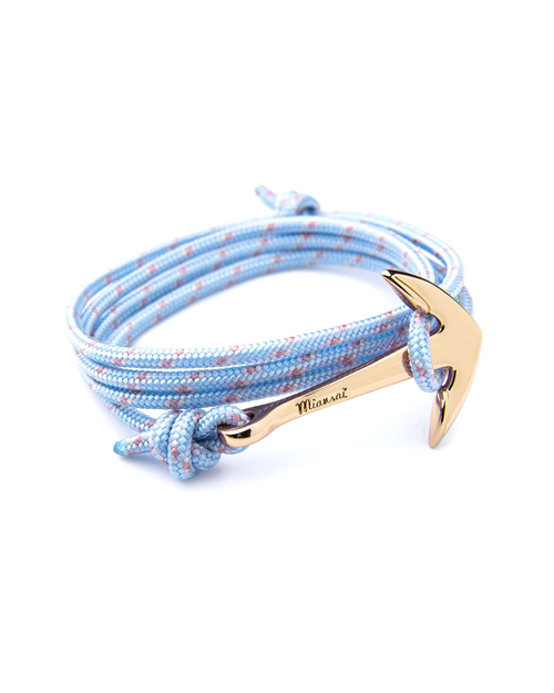 Miansai Gold Anchor And Sky Blue Rope Wrap Bracelet Miansai Gold Anchor And Sky Blue Rope Wrap Bracelet