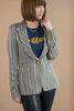 Smythe Peaked Lapel Blazer - Grey Ribbon Stripe - Thumbnail 3
