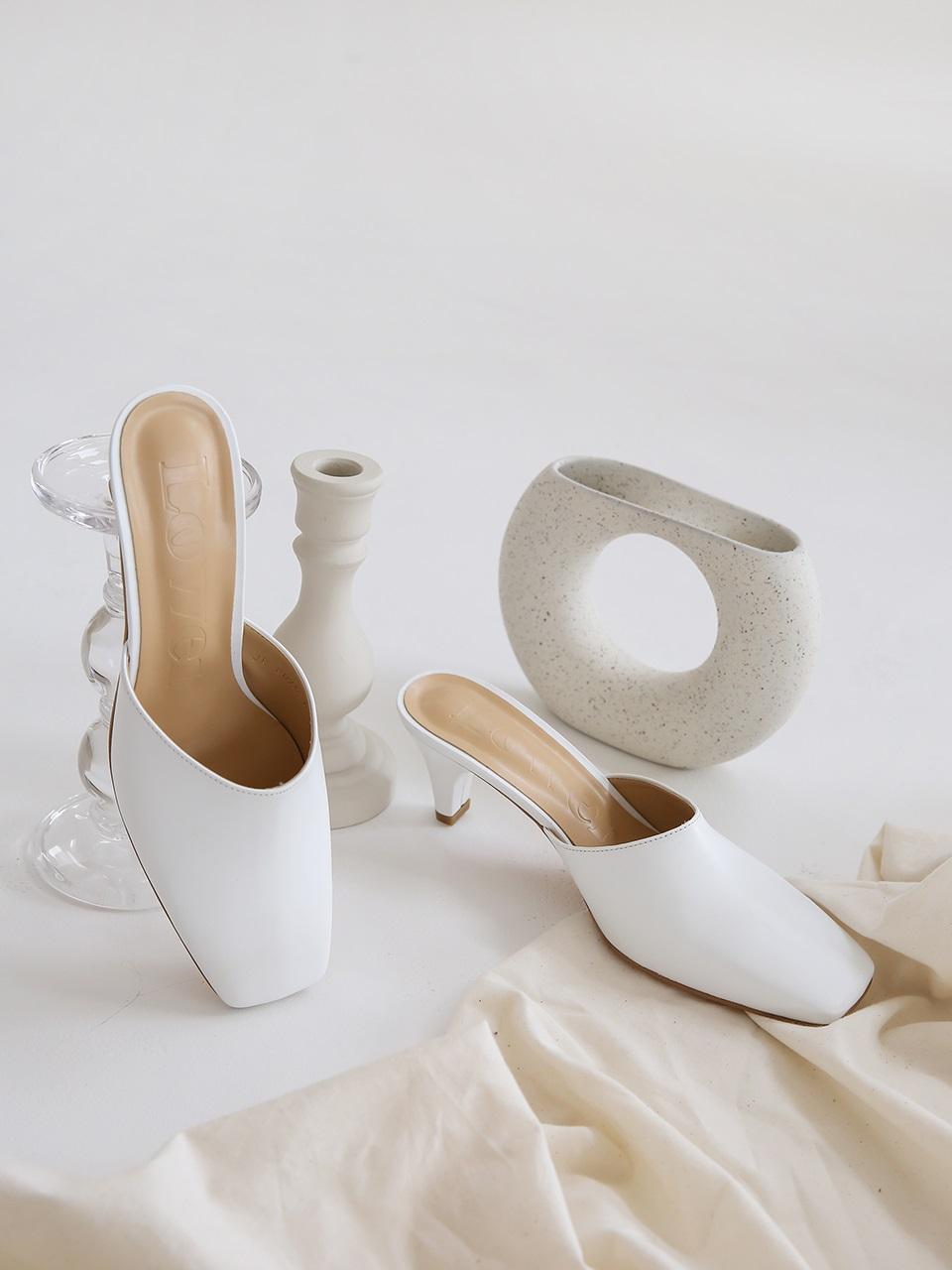 LOWER Square Toe Mule - White | Garmentory