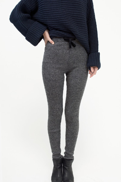 Micaela Greg RIBBED SLIM SWEAT - GREY Micaela Greg RIBBED SLIM SWEAT - GREY