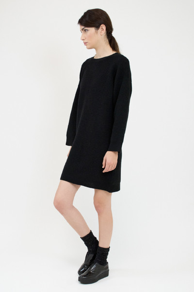 Micaela Greg RIPPLE SWEATER DRESS - BLACK Micaela Greg RIPPLE SWEATER DRESS - BLACK