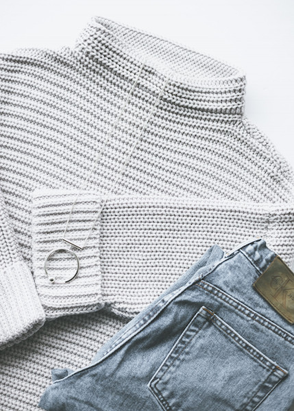 Micaela Greg Parallel Pullover in Pale Silver Micaela Greg Parallel Pullover in Pale Silver