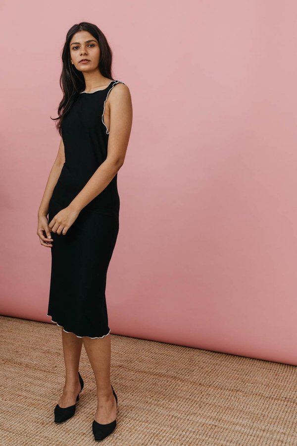 Wolcott : Takemoto Gloria Dress - Black Jersey Knit