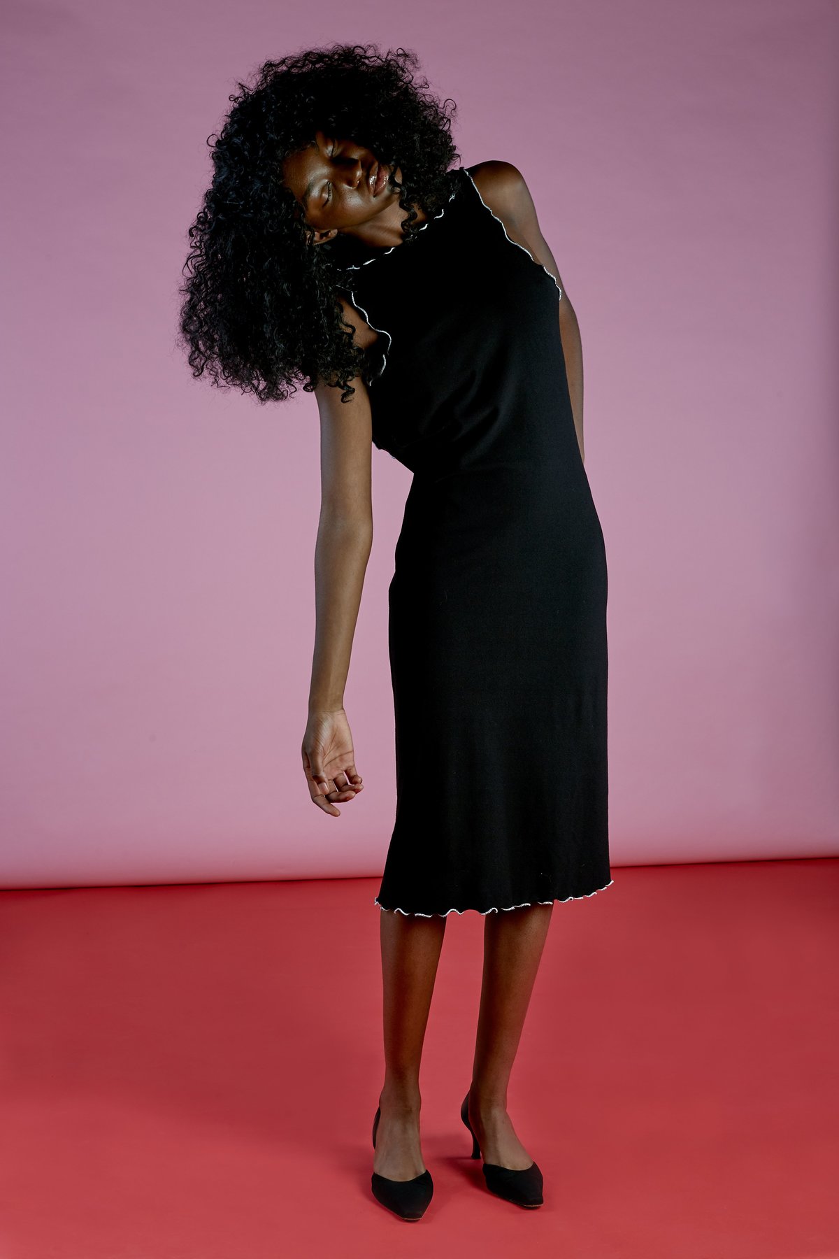 Wolcott : Takemoto Gloria Dress - Black Jersey Knit - Image 4 of 5