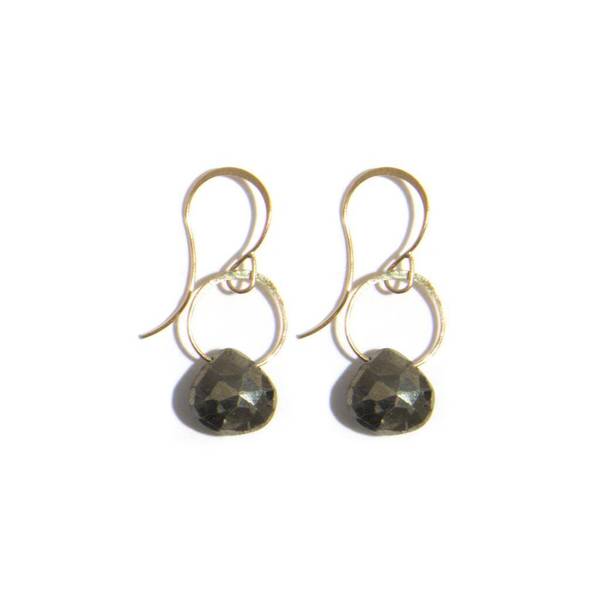 Melissa Joy Manning PYRITE SINGLE DROP EARRING - GOLD