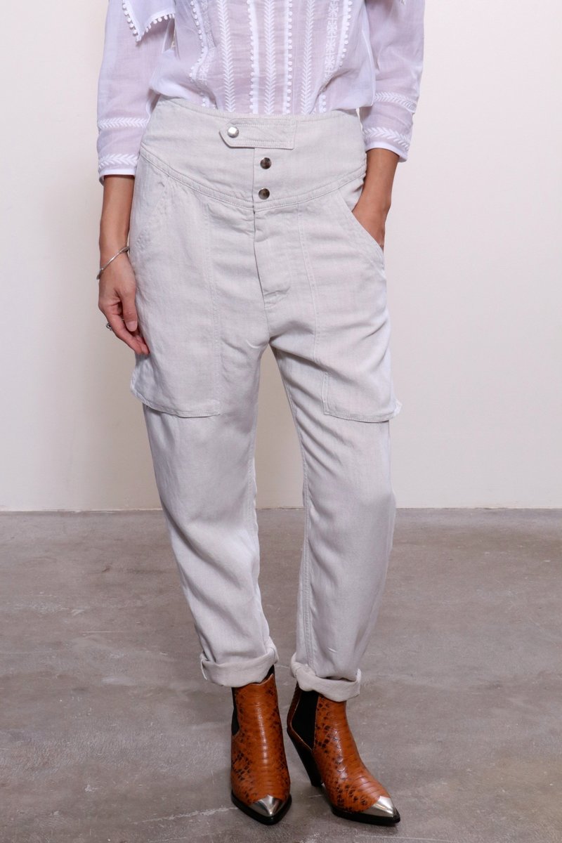 Isabel Marant Etoile Lago Pants in Ecru | Garmentory