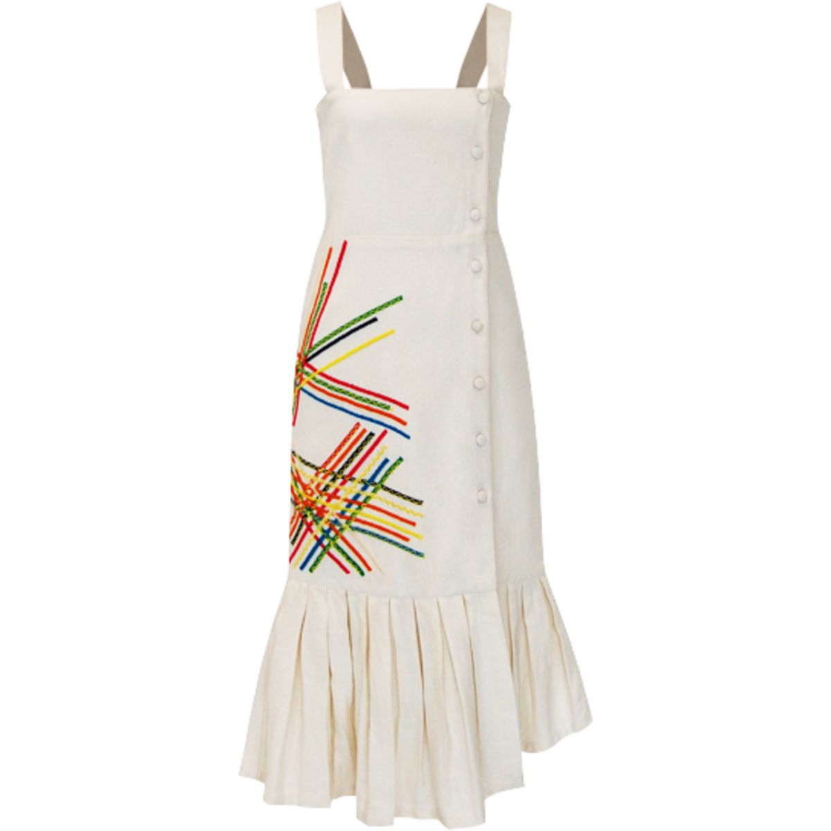 cream overall dress Eco Poplin Overall Midi Dress – Tibi Official
