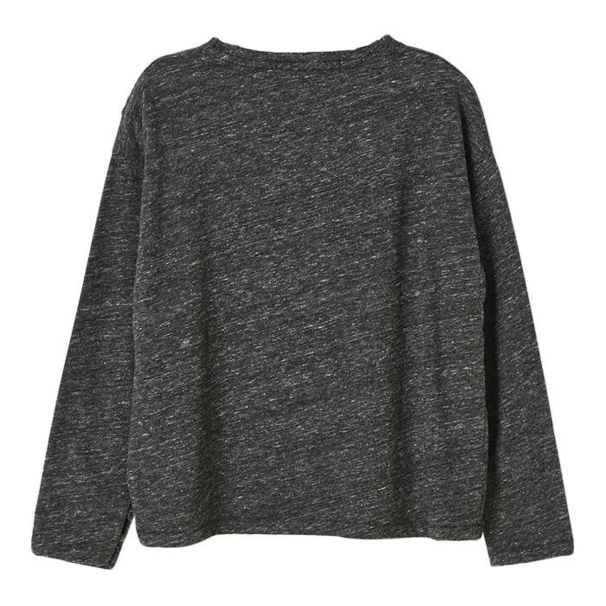 KIDS Finger In The Nose Bigtee Fringe Girl Knitted Oversized Long Sleeve Shirt - Heather Anthracite - Image 2 of 2