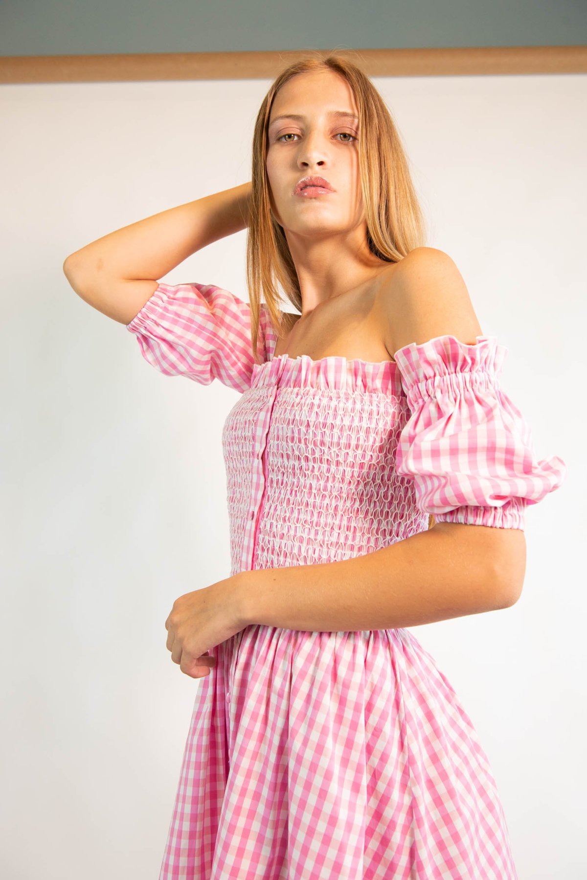 NIKA TANG Magda Dress - Pink Gingham - Image 3 of 4