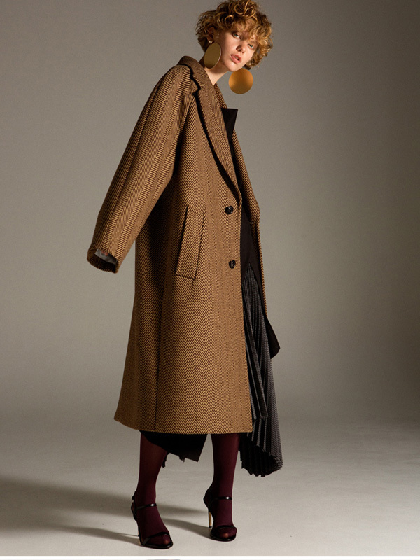 ANDERSSON BELL Miguel Raglan Coat - Brown Herringbone | Garmentory
