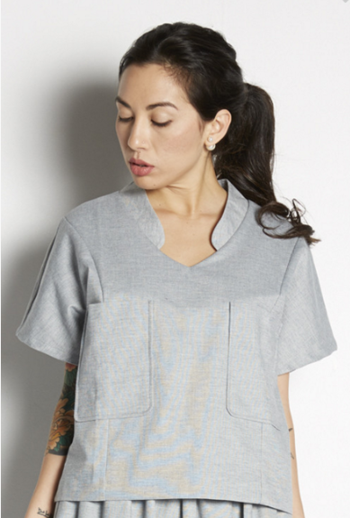 Achro Collared Crop Top Achro Collared Crop Top