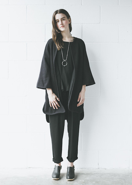 Black Crane - Reversible Poncho in Black Black Crane - Reversible Poncho in Black
