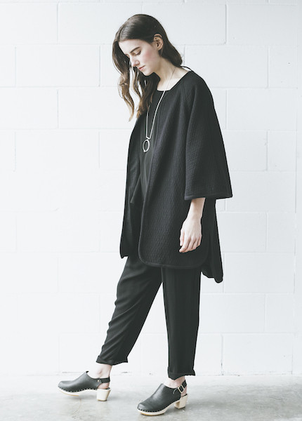 Black Crane - Reversible Poncho in Black Black Crane - Reversible Poncho in Black