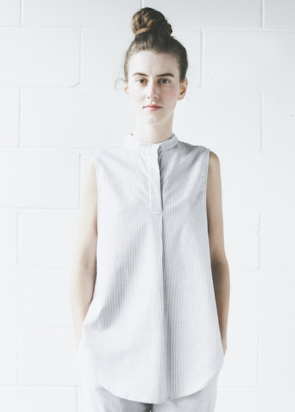 The Sleep Shirt - Sleeveless Pyjama Shirt in Black Oxford Stripe The Sleep Shirt - Sleeveless Pyjama Shirt in Black Oxford Stripe