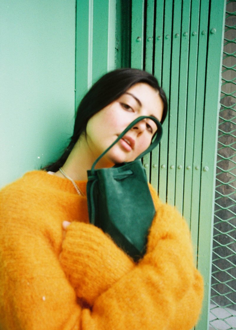 The Common Knowledge Mini Prism Suede Bag - Emerald