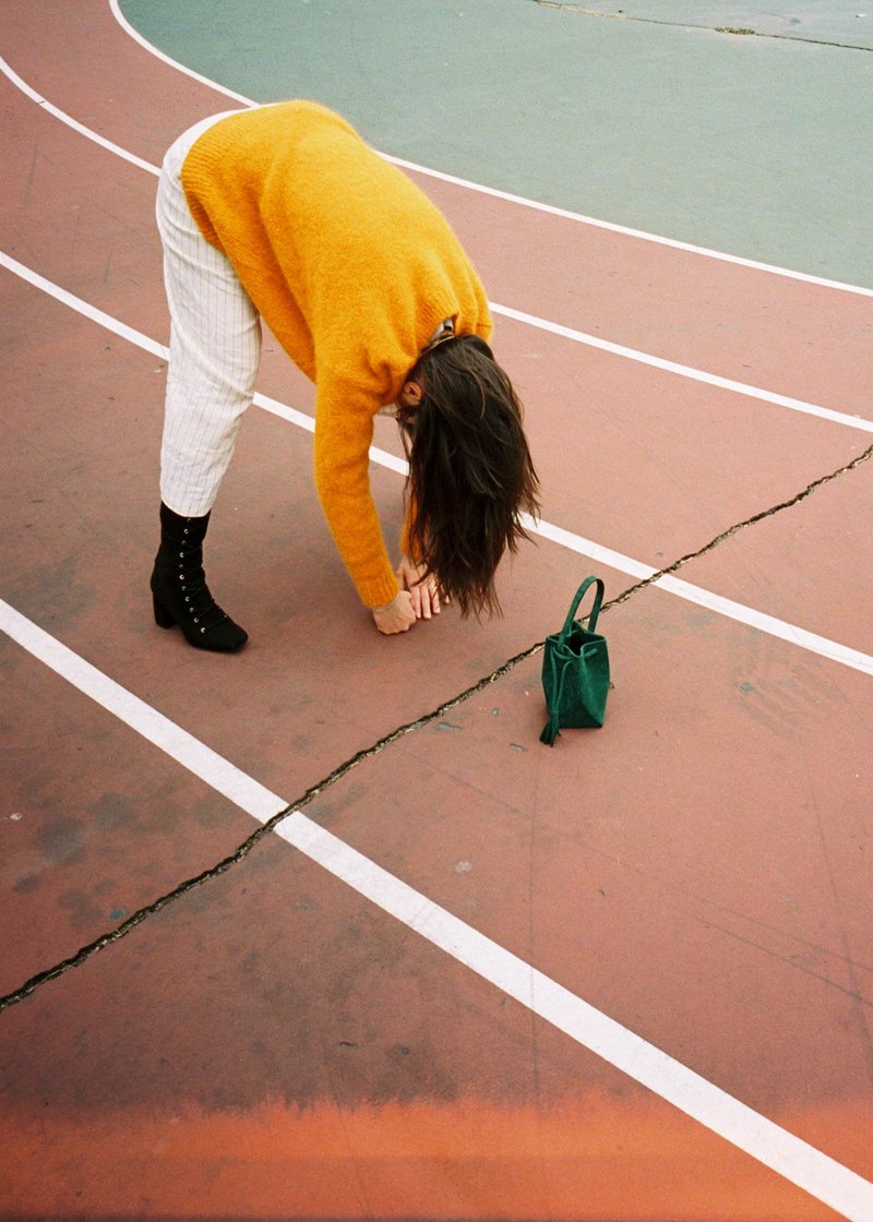 The Common Knowledge Mini Prism Suede Bag - Emerald