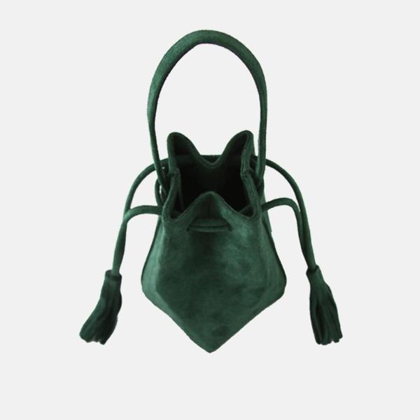 The Common Knowledge Mini Prism Suede Bag - Emerald