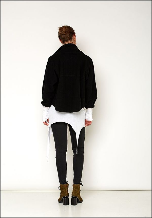 wool blend boxy coat