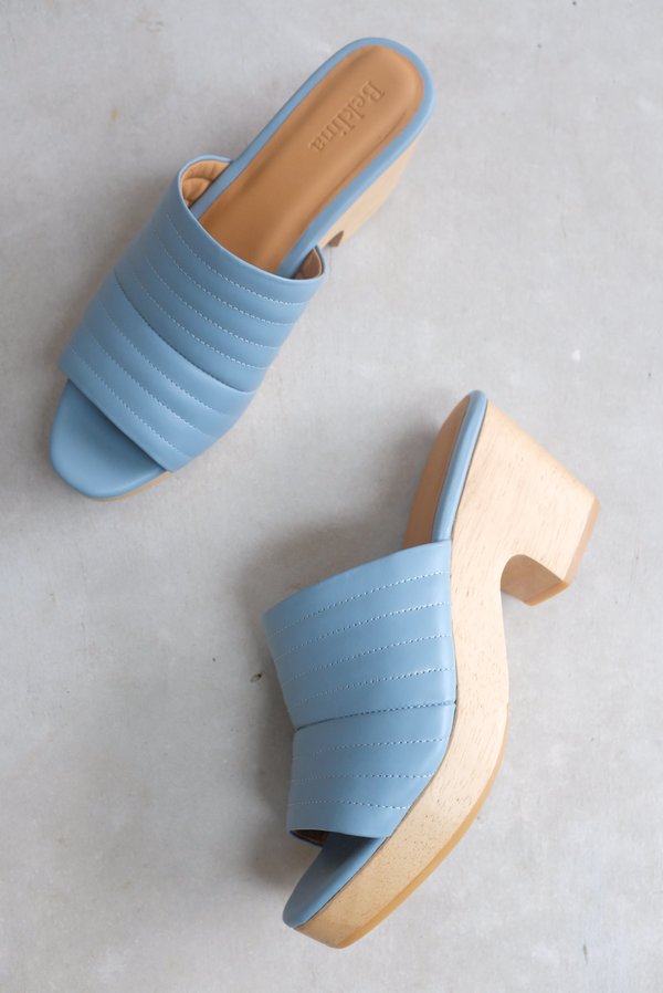 Beklina Ribbed Clog Open Toe - Sky Beklina Ribbed Clog Open Toe - Sky