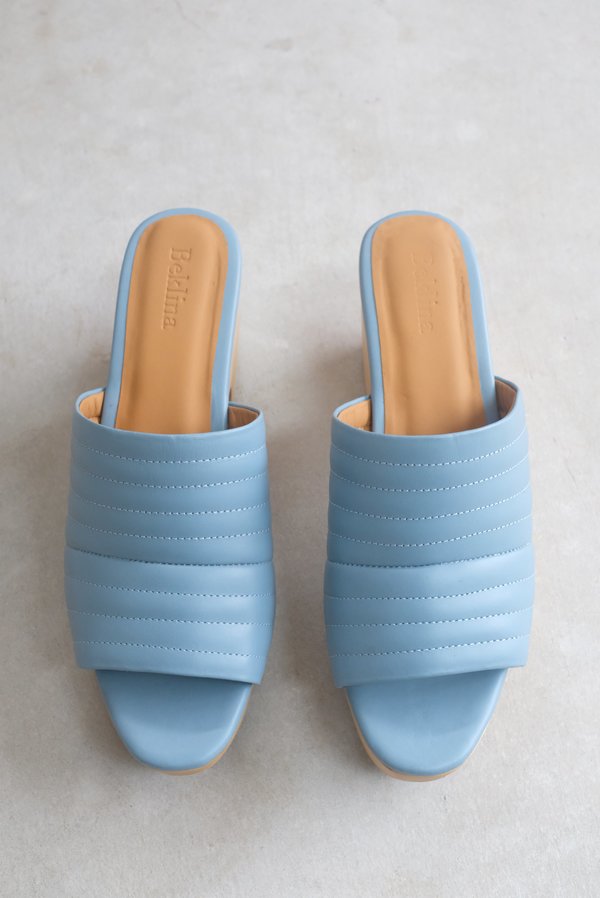 Beklina Ribbed Clog Open Toe - Sky Beklina Ribbed Clog Open Toe - Sky