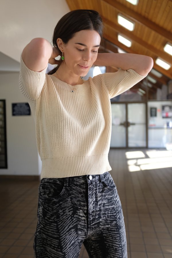 Beklina Hand Knit Story Top - Straw Beklina Hand Knit Story Top - Straw