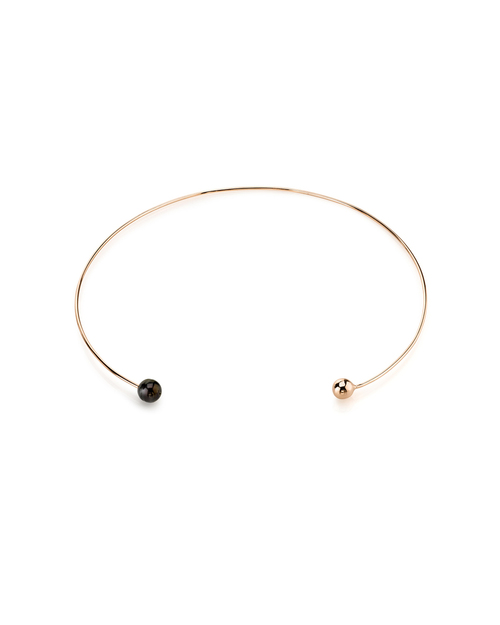 Gabriela Artigas Rose Gold & Black Pearl Orbit Choker Gabriela Artigas Rose Gold & Black Pearl Orbit Choker