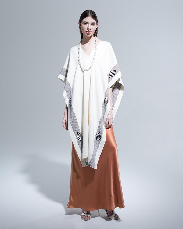 VOZ Apparel Diamante Cotton Poncho