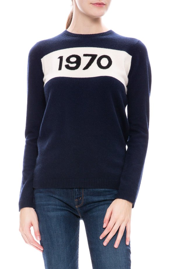 Bella Freud 1970 Cashmere Jumper Navy Garmentory