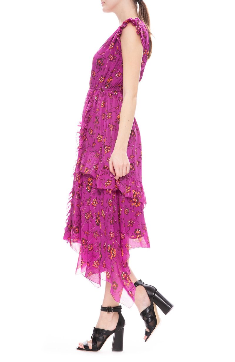 Ulla Johnson Ciel Floral Silk Dress MAGENTA Garmentory