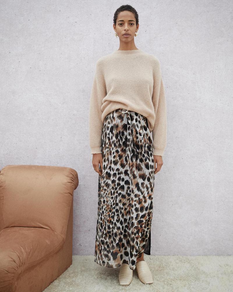 Nanushka Nataal Belted Maxi Skirt - Ocelot Print | Garmentory
