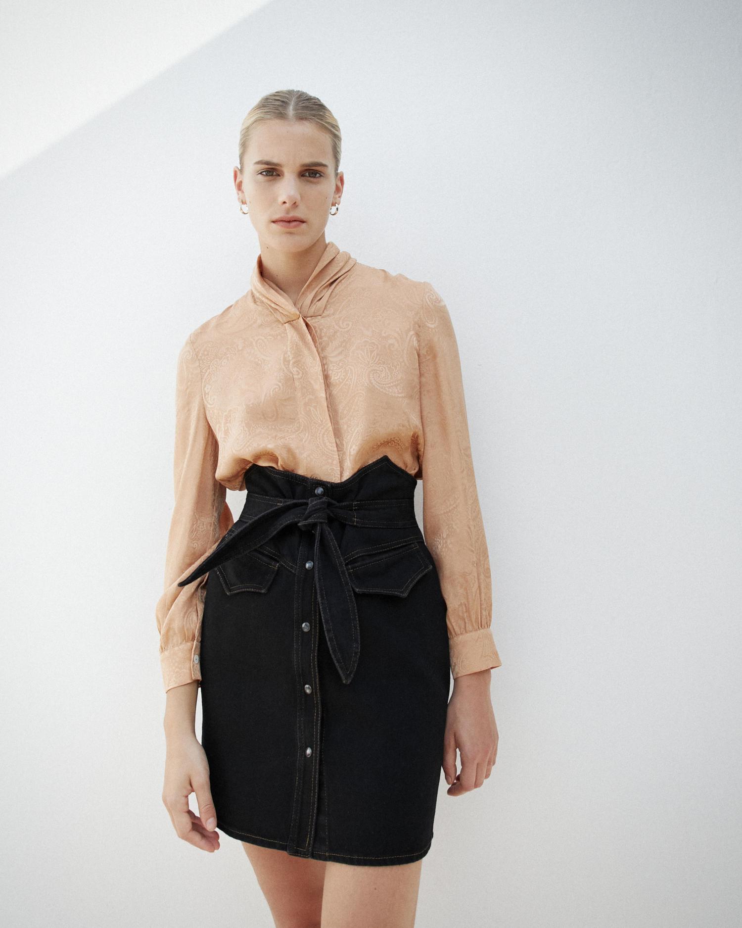 nanushka denim skirt